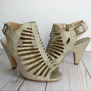 Sparkly Gold Gladiator Heels